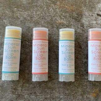 Mineral Sunscreen Lip Balm SPF20 Reef & Ocean Safe Pure Lavender 0.15oz Natural Zinc or Pink Tinted