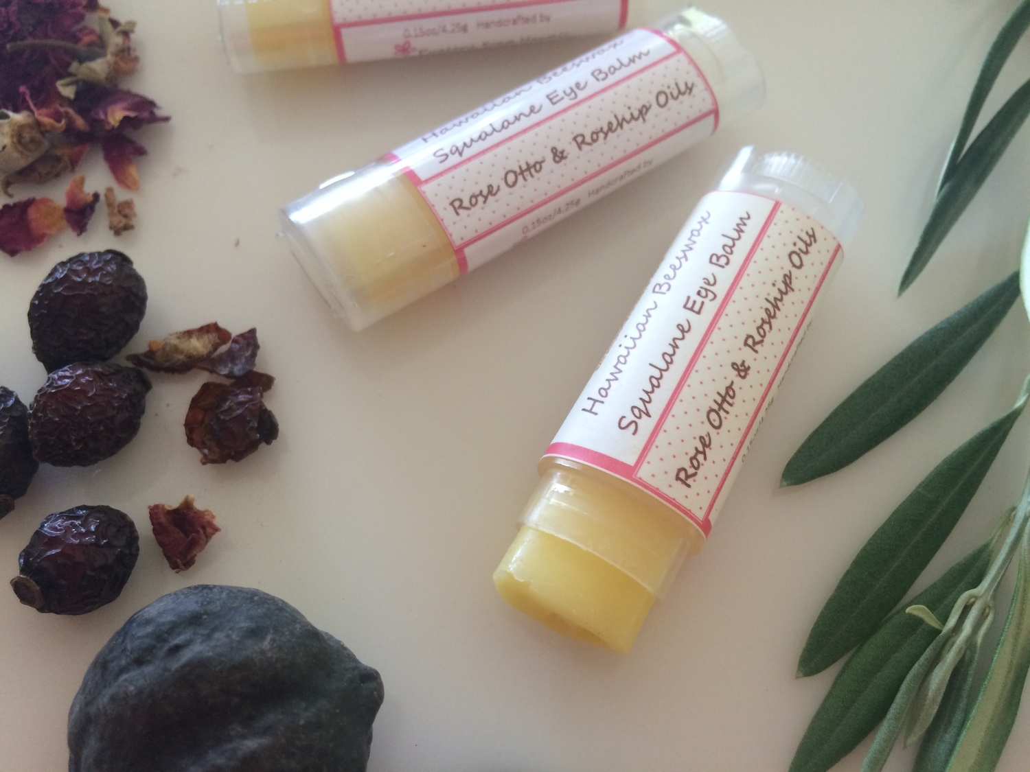 Hawaiian Beeswax Squalane Eye Balm with Rose Otto & Rosehip Oil Hawaiian Beeswax Squalane Eye Balm with Rose Otto & Rosehip Oil
